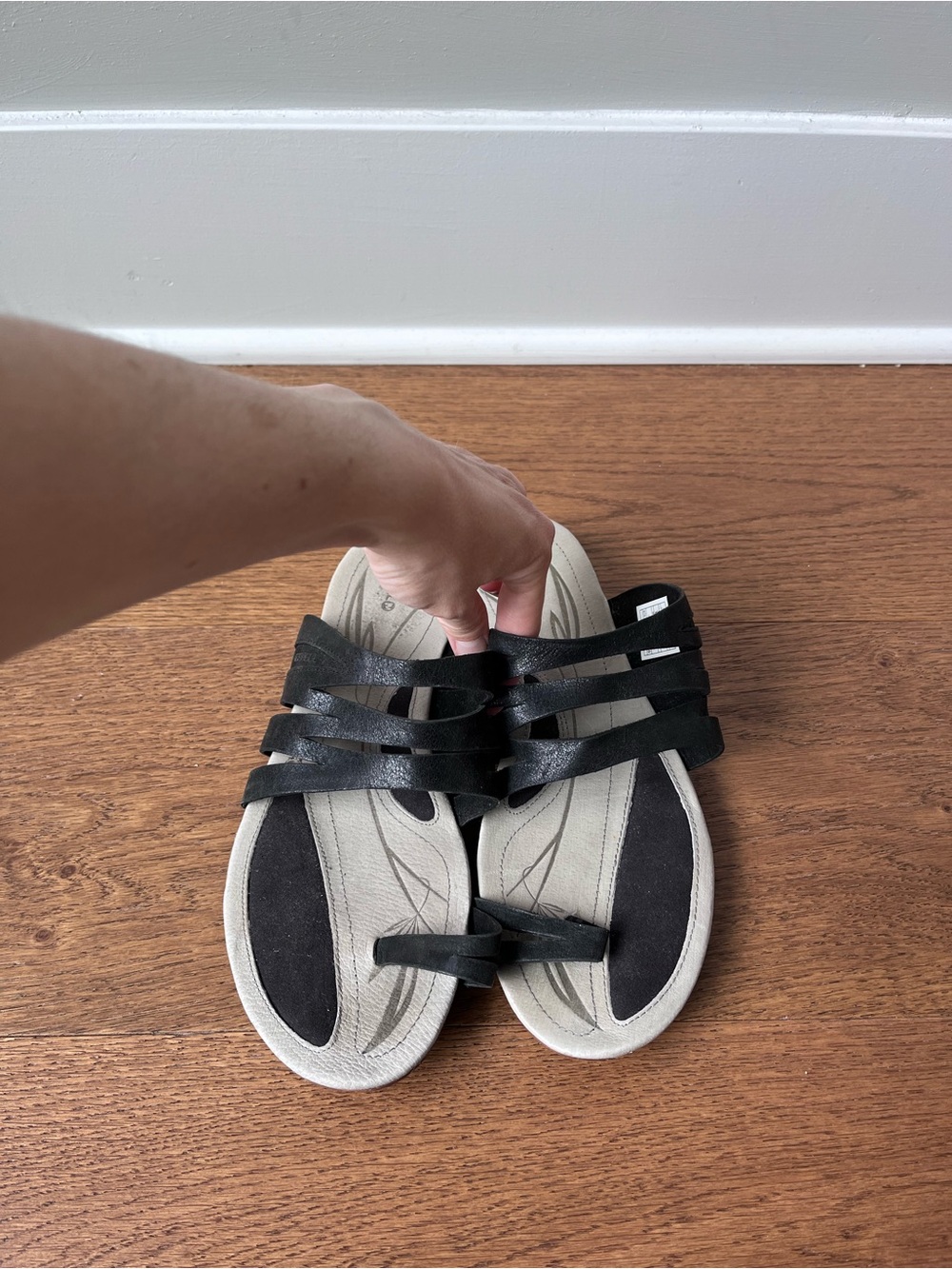 Merrell Solstice Slice Slip-On Leather Thong Slide Sandals Women’s Size 9 Black